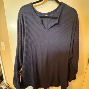 torrid Navy Thermal Waffle Long Sleeve Top